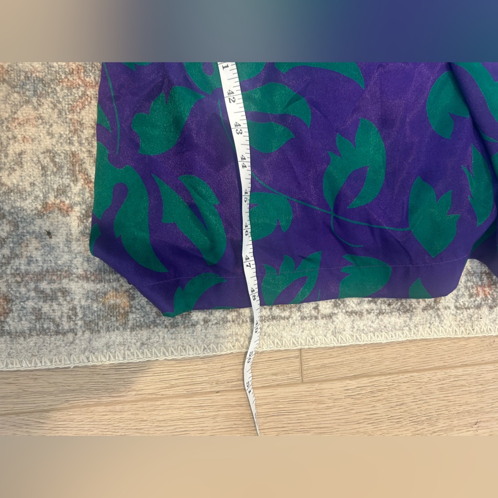 Vtg Victorias Secret Purple Green Satin Sleep Robe Long Sleeve Size M/L - Picture 14 of 15
